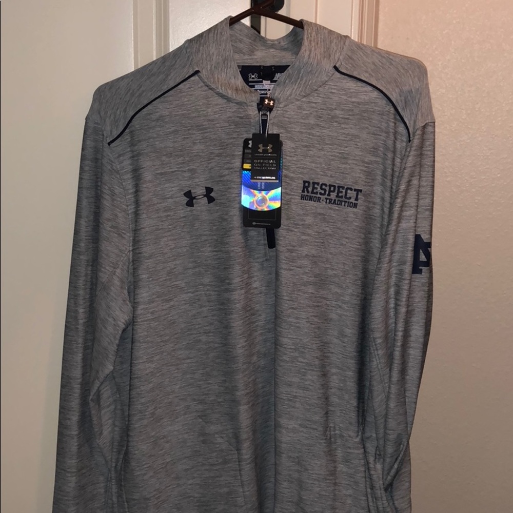 under armour notre dame half zip pull over